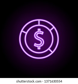 currency shares neon icon. Elements of finance and chart set. Simple icon for websites, web design, mobile app, info graphics