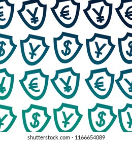 currency shield yen dollar euro symbol foreign exchange pattern