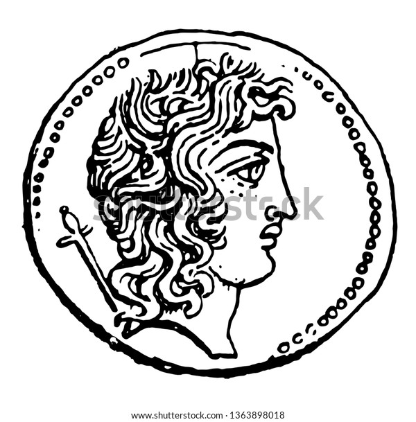 Currency Showing Right Side Face Emperor Stock Vector Royalty