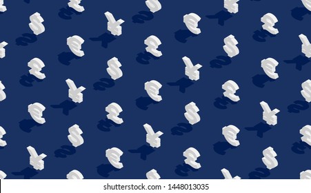 Currency sign dollar, pound sterling, euro, and japanese yen or chinese yuan sign Isometric seamless pattern, Business finance concept poster and banner design illustration on blue background, vector