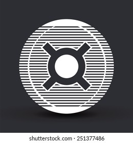 Currency sign. Flat design style. Made in vector illustration