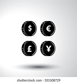Currency sign flat icon