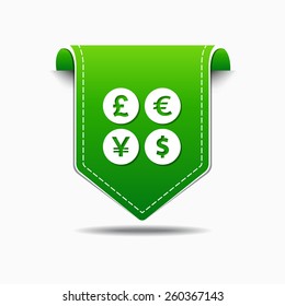 Currency Sign Green Vector Icon Design