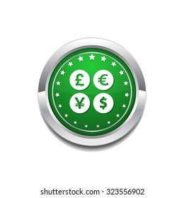 Currency Sign Green Vector Icon Button
