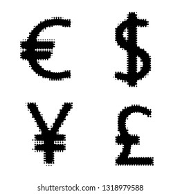 currency sign halftone vector