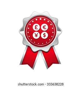 Currency Sign Red Vector Icon Design