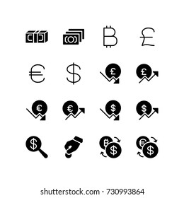 Currency sign and symbols icon set