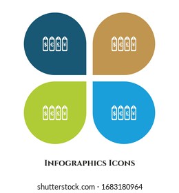 Icono de Ilustración vectorial de signo de moneda para todos los propósitos. Aislado en 4 orígenes diferentes