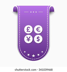 Currency Sign Violet Vector Icon Design