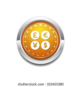Currency Sign Yellow Vector Icon Button