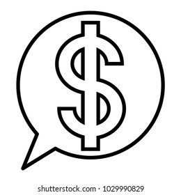 Currency Sign,US Dollar Speech Bubble  Money Icon Vector Logo Template
