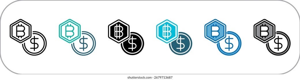 Currency Single Icon Pack Multystyte Illustration