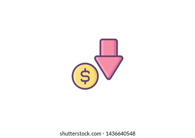 Currency statistics icon in trendy flat style isolated on white background. Currency statistics symbol. Vector illustration