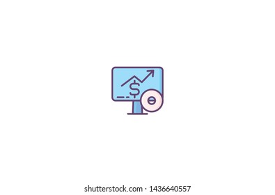 Currency statistics icon in trendy flat style isolated on white background. Currency statistics symbol. Vector illustration