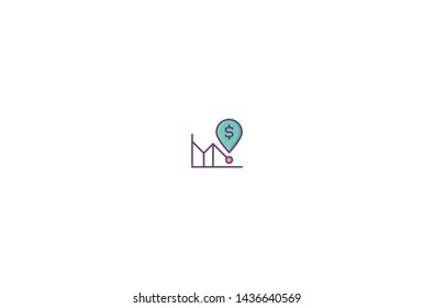 Currency statistics icon in trendy flat style isolated on white background. Currency statistics symbol. Vector illustration