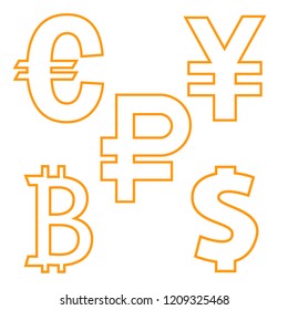 Currency symbol. Convention.