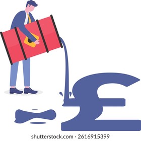A currency symbol made of oil, expressing the relationship between oil and currency.


