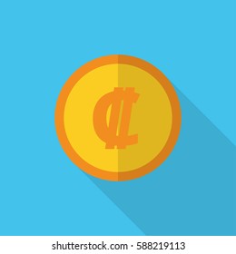 currency symbol on gold coin Colon Costa Rica