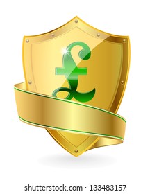Currency symbol on the shield