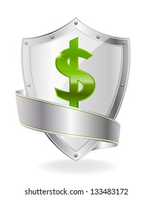 Currency symbol on the shield