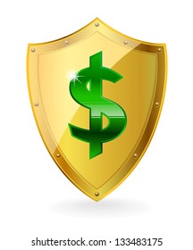 Currency symbol on the shield