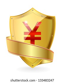 Currency symbol on the shield