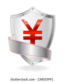 Currency symbol on the shield