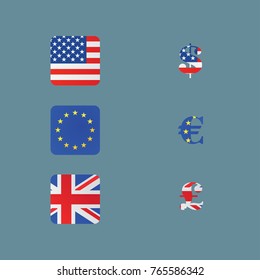 Currency symbols.