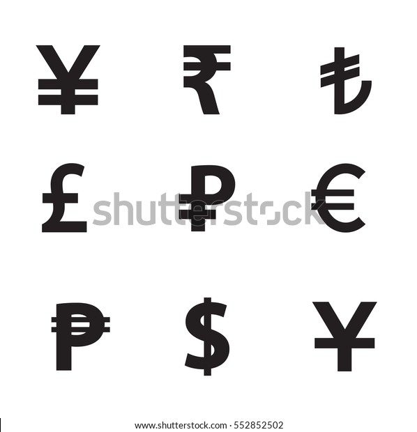 Currency Symbols Icon Set Isolated On Stock Vector (Royalty Free) 552852502