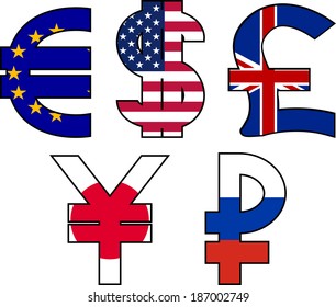 currency symbols. vector illustration