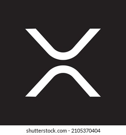 currency themed crypto XRP banner . Duplicate coin or XRP icon on modern black background, inverter logo x.  golden Ripple cryptocurrency , vector illustration 