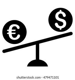Currency Trade Swing icon. Vector style is flat iconic symbol, black color, white background.