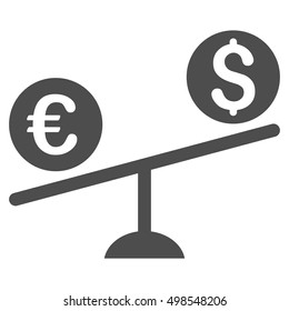 Currency Trade Swing icon. Vector style is flat iconic symbol, gray color, white background.