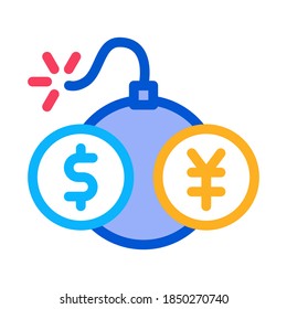 vector de icono del comercio de divisas. signo de bomba de intercambio de divisas. ilustración de símbolo de color