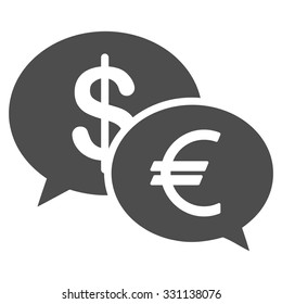 Currency Transfer vector icon. Style is flat gray symbol, rounded angles, white background.