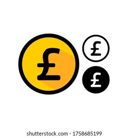 ilustración vectorial de icono de moneda uk