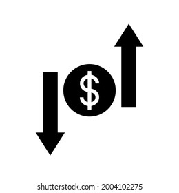 icono de valor de moneda o logotipo símbolo de signo aislado ilustración vectorial - iconos vectoriales de estilo negro de alta calidad

