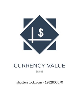 currency value icon vector on white background, currency value trendy filled icons from Signs collection, currency value vector illustration