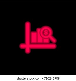 Currency Value red glowing neon ui ux icon. Glowing sign logo vector