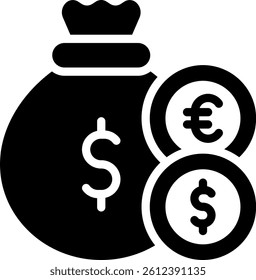 Currency Variant Icon Glyph Vector Illustration