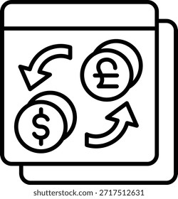 Icono de Vector de divisas. Se puede utilizar para aplicaciones de impresión, móviles y de Web.