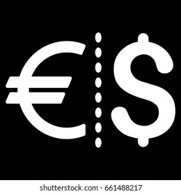 Currency vector icon. Flat white symbol. Pictogram is isolated on a black background. Designed for web and software interfaces.