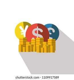 Currency vector icon isolated on white background illustration rate market economy symbol sign