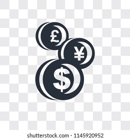 Currency vector icon isolated on transparent background, Currency logo concept