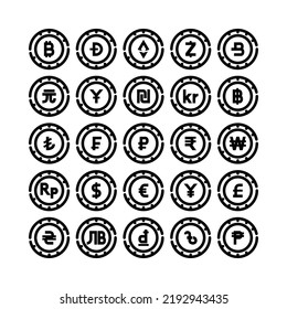 Currency Vector Icon in Line Style