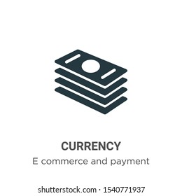 Currency vector icon on white background. Flat vector currency icon symbol sign from modern e commerce and payment collection for mobile concept and web apps design.