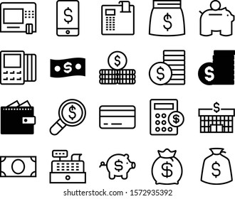 Currency Vector Icon Set Such As: Calculation, Budget, Contour, Researcher, Courthouse, Green, Customer, Gold, Stacked, Structure, Earn, Smart, Moneybox, Government, Market, Column, Idea, Institution