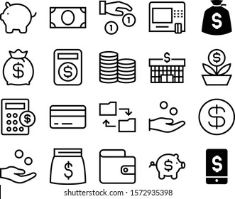 currency vector icon set such as: treasury, commercial, pile, banner, folder, building, metal, betting, simple, richment, information, mathematical, safe, smart, send, customer, generous, withdraw