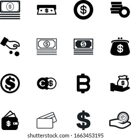 currency vector icon set such as: transaction, sale, american, cafe, paying, shopping, electronic, art, bit, pile, palm, office, eur, invest, investing, cryptocurrency, yen, wallet, restaurant, thin