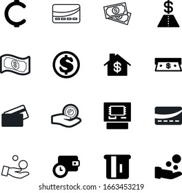 currency vector icon set such as: cent, human, square, accounts, logistic, house, shape, watch, restaurant, receivable, transaction, price, cargo, banknote, thin, paying, receive, save, owe, transfer